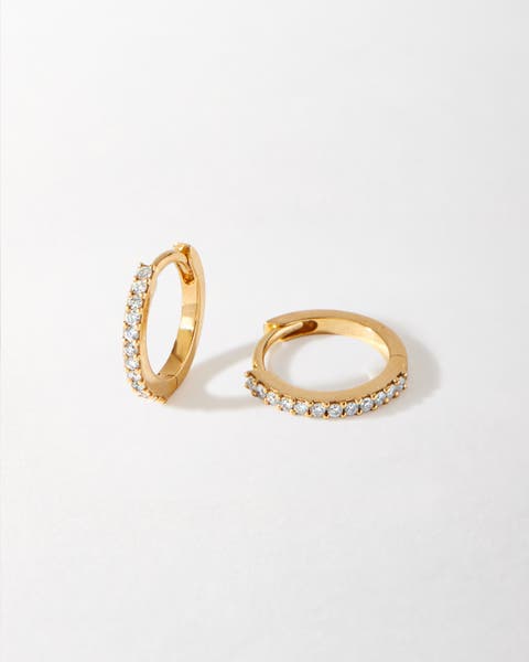 Pave Diamond Huggies
