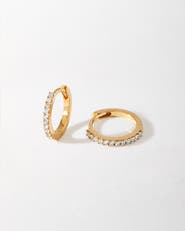 Edge of Ember Pave Diamond Huggies