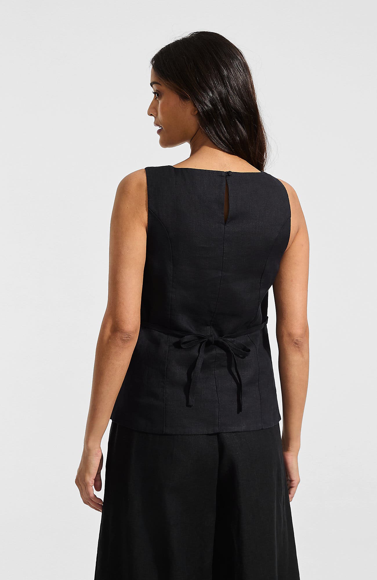Linen Sleeveless Peplum Top - image 2