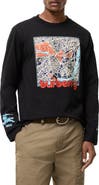 Burberry Long-sleeve London Map Cotton T-shirt