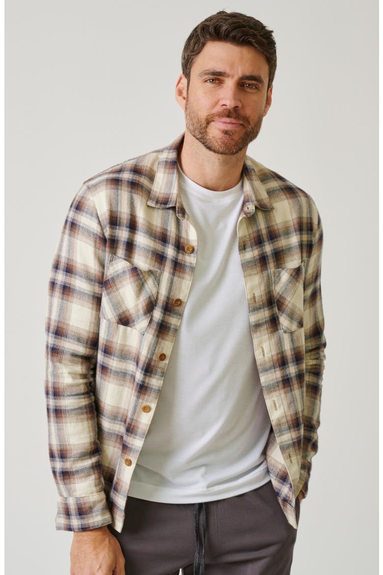 Wolf Flannel Button Up, Main, color, Coyote