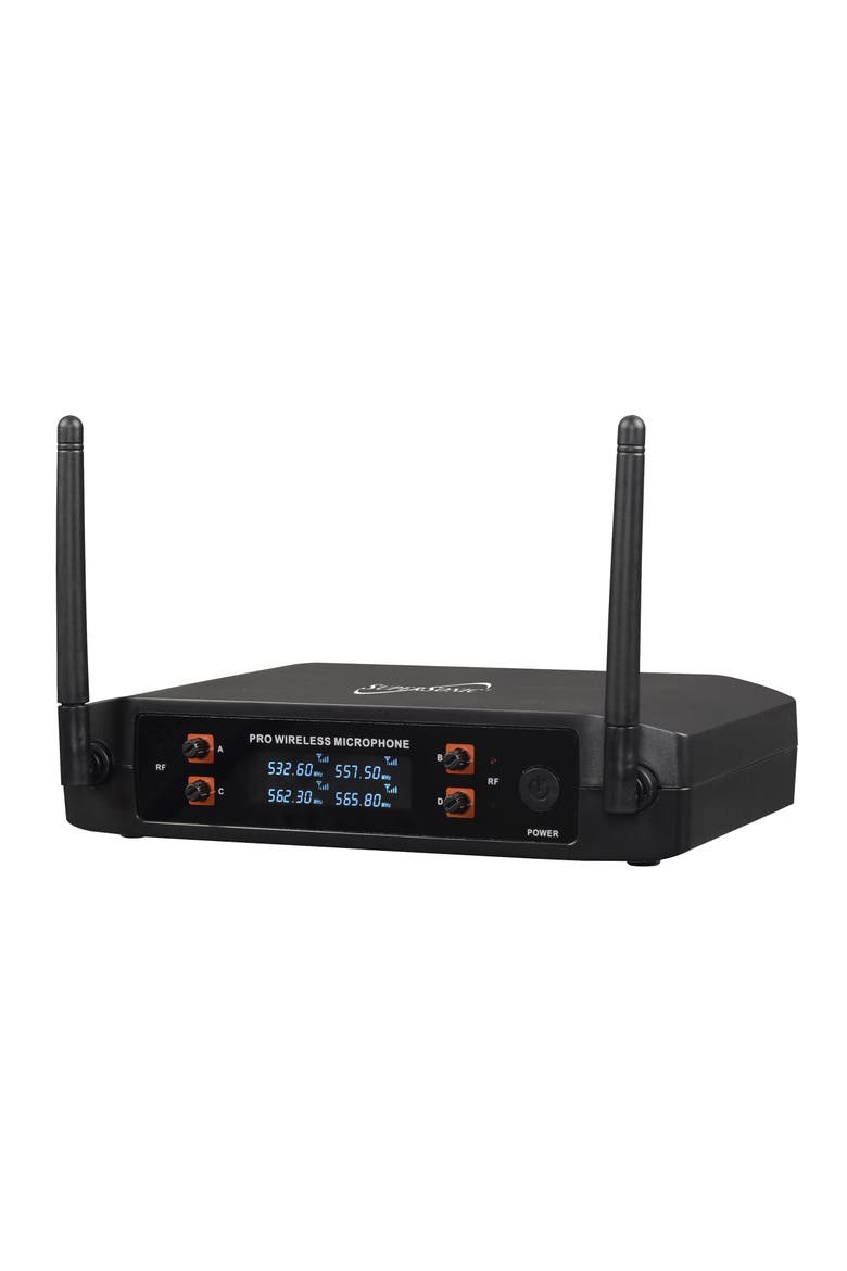 2.4G 4 Channel Wireless Microphone System, Alternate, color, Black