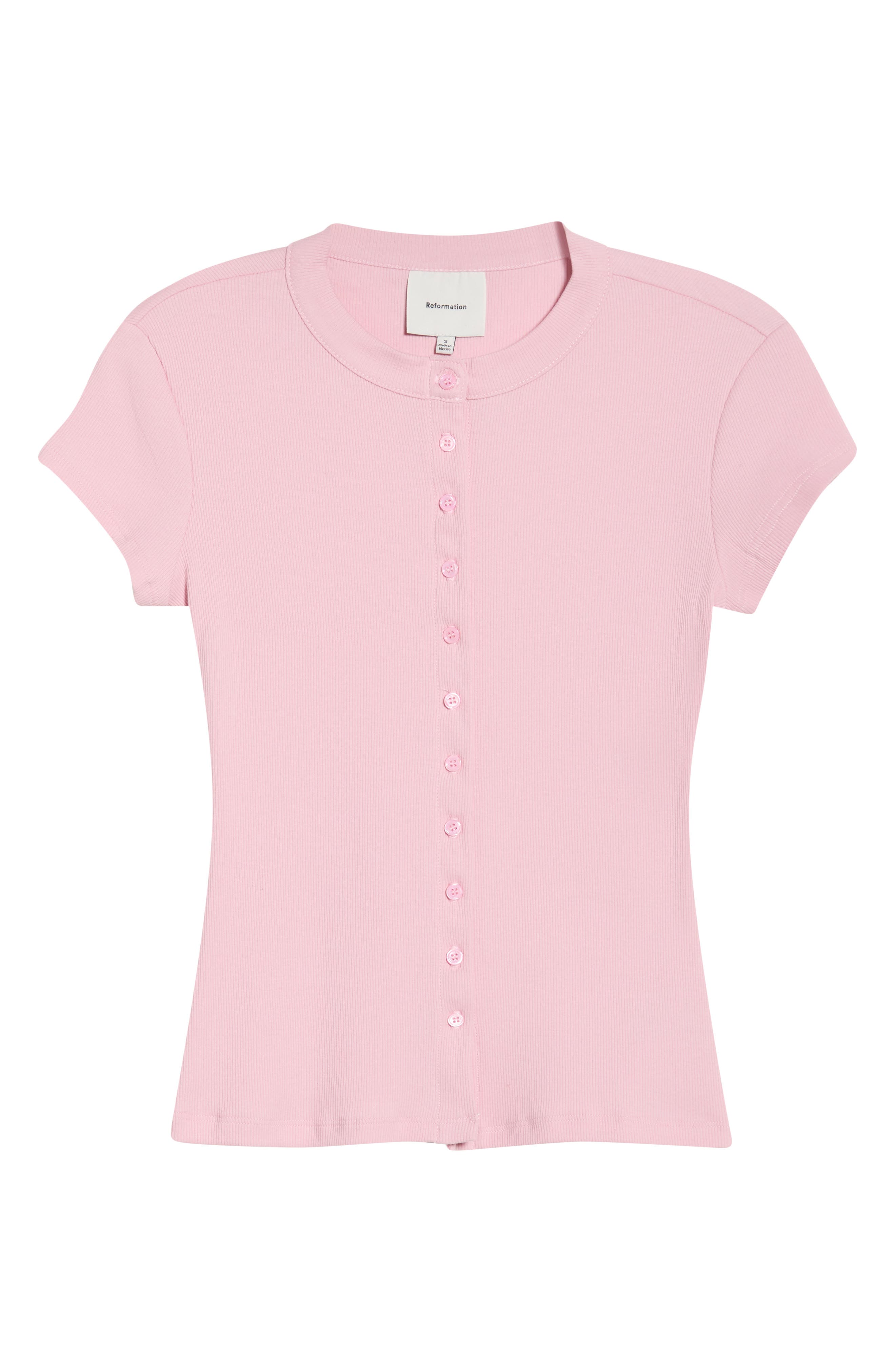 Женские Reformation Raelynn Button Front Organic Cotton Knit Top — фото 4