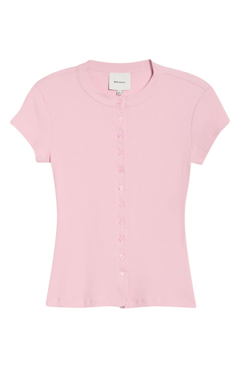 Reformation Raelynn Rib Stretch Organic Cotton Top, Main, color, Babygirl