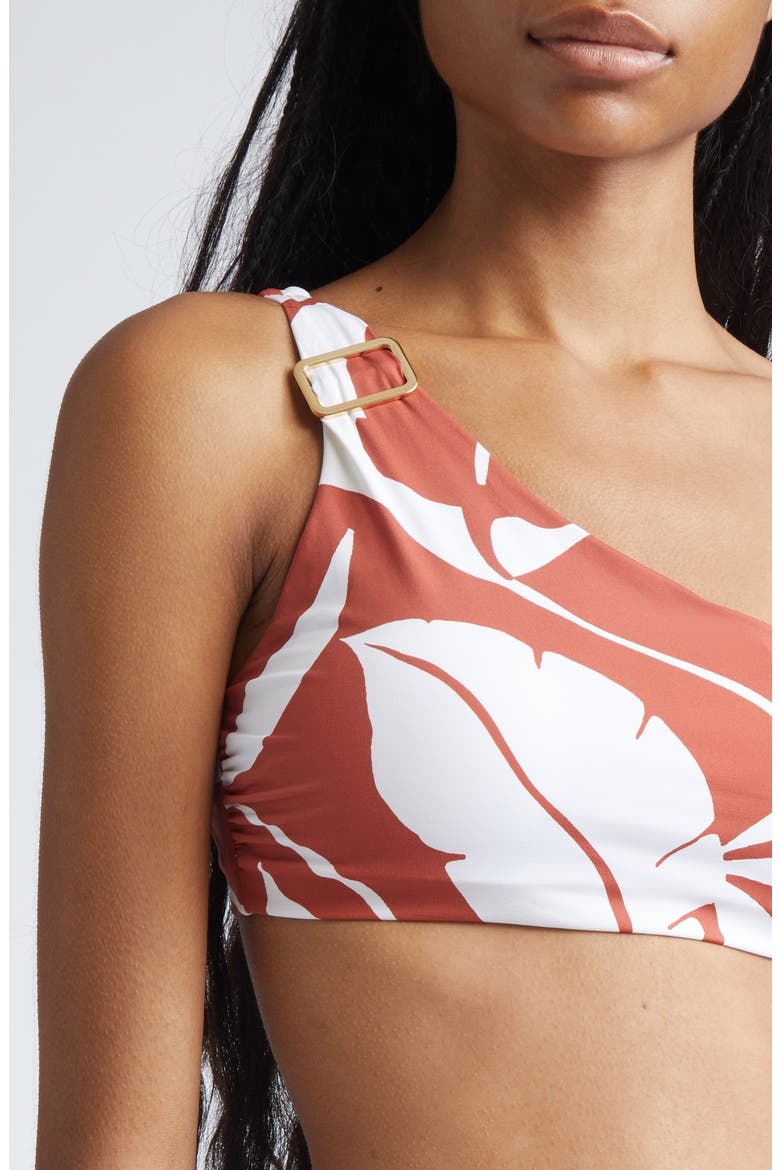 Argenta Beachwear One-Shoulder Bikini Top, Alternate, color, RUST