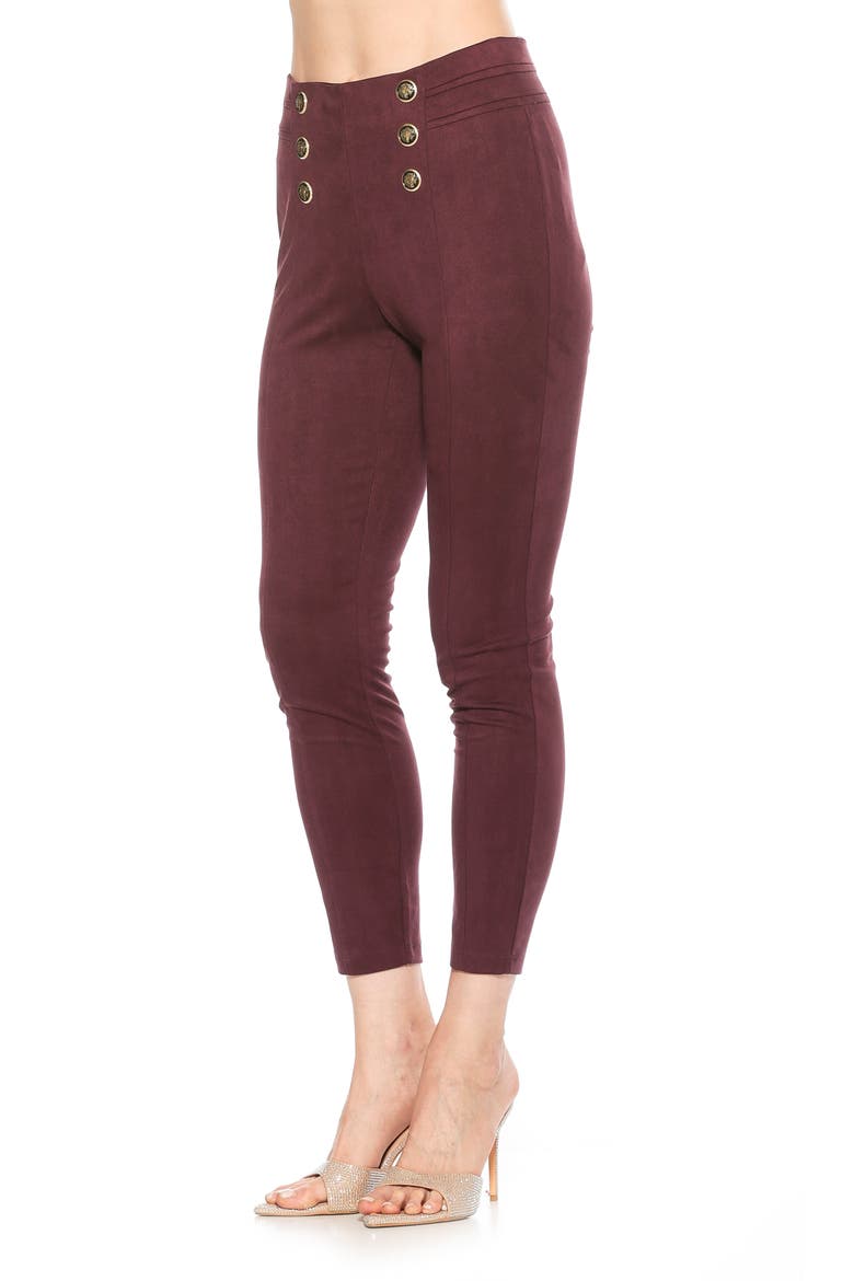 Feyja Faux Suede Leggings, Alternate, color, BURGUNDY
