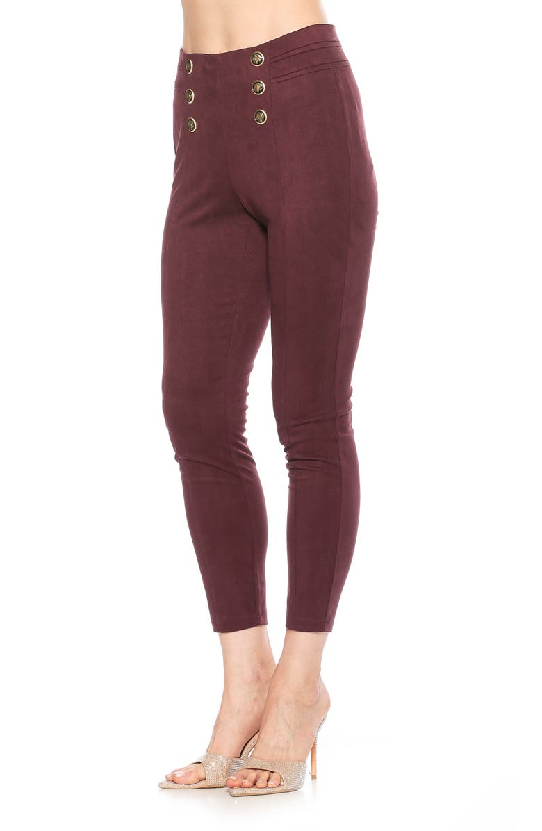 Alexia Admor Feyja Faux Suede Leggings, Alternate, color, Burgundy