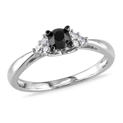 1/2 CTW Black & White Diamond Engagement Ring