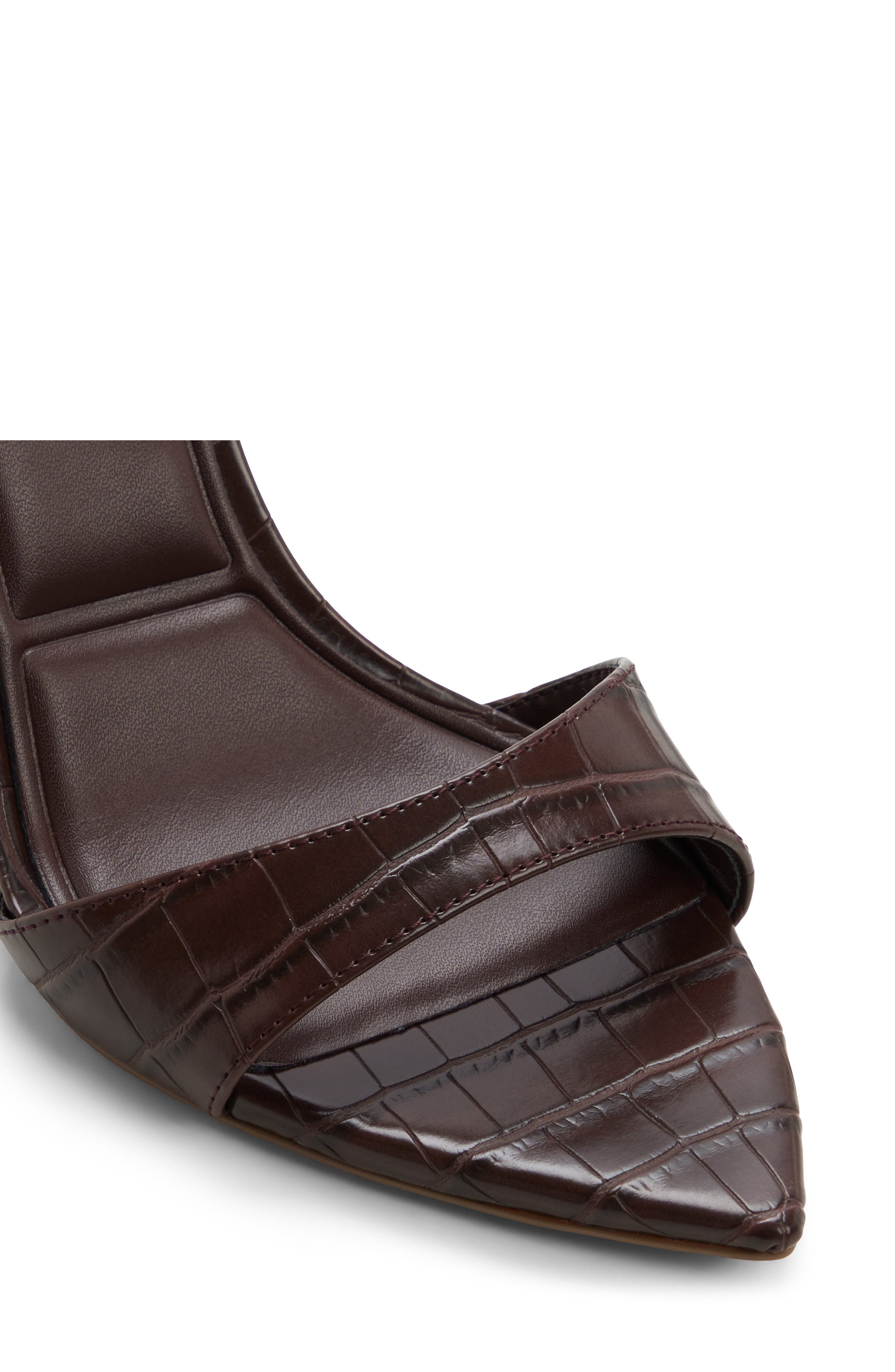Leandra Ankle Strap Pointed Toe Sandal, Alternate, color, DARK BROWN