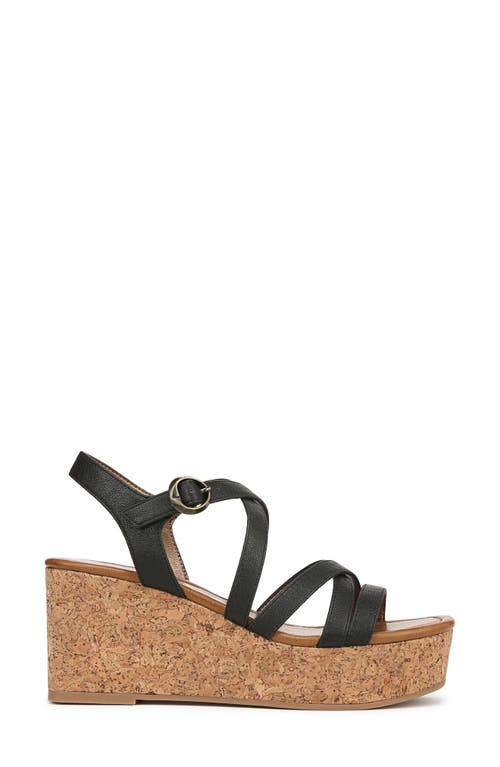 Blowfish Malibu Aurora Strappy Wedge Sandal In Black Faux Leather
