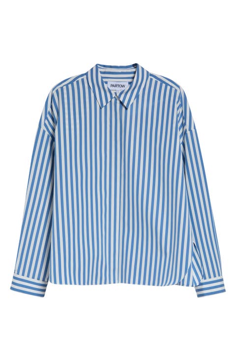 Loren Stripe Cotton Button-Up Shirt