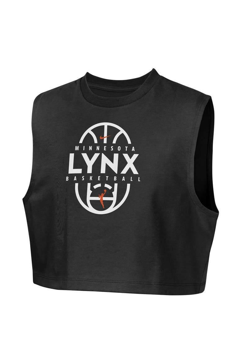 Girls Youth Nike Black Minnesota Lynx 2026 Authentic Practice Sleeveless Cropped T-Shirt, Alternate, color, Black