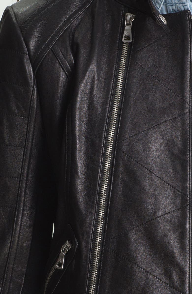 Sam Edelman Double Zip Leather Moto Jacket, Alternate, color, 