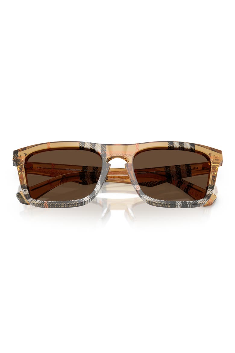 57mm Square Sunglasses, Alternate, color, LIGHT BROWN