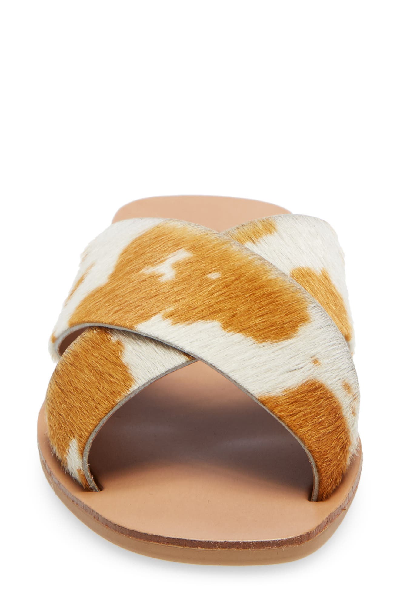 Total Relaxation Slide Sandal, Alternate, color, TAN COW LEATHER