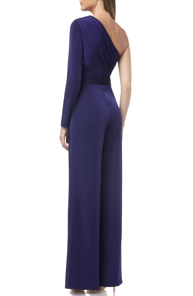 Kay Unger One-Shoulder Palazzo Jumpsuit, Alternate, color,