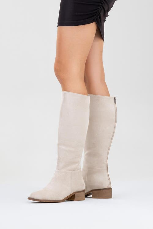 Prologue Shoes Svetlo Back Zip Knee High Boot In Neutral