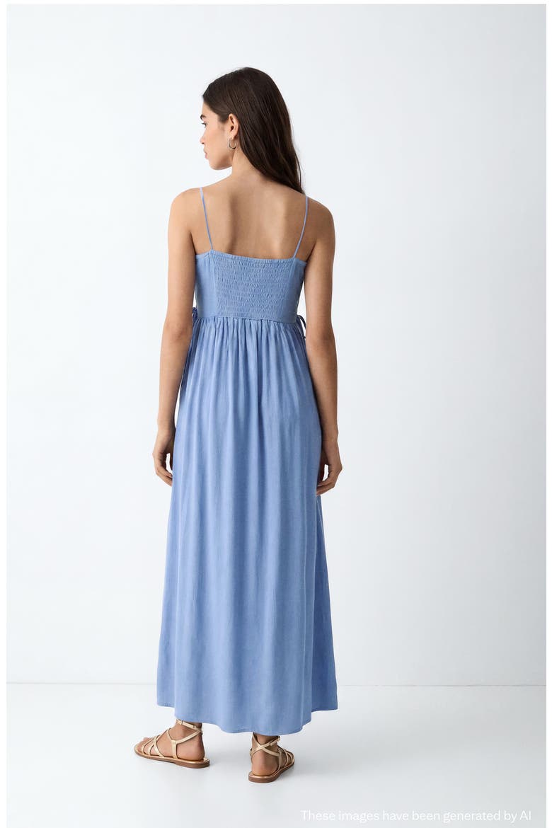Beaded Detail Long Dress, Alternate, color, SKY BLUE