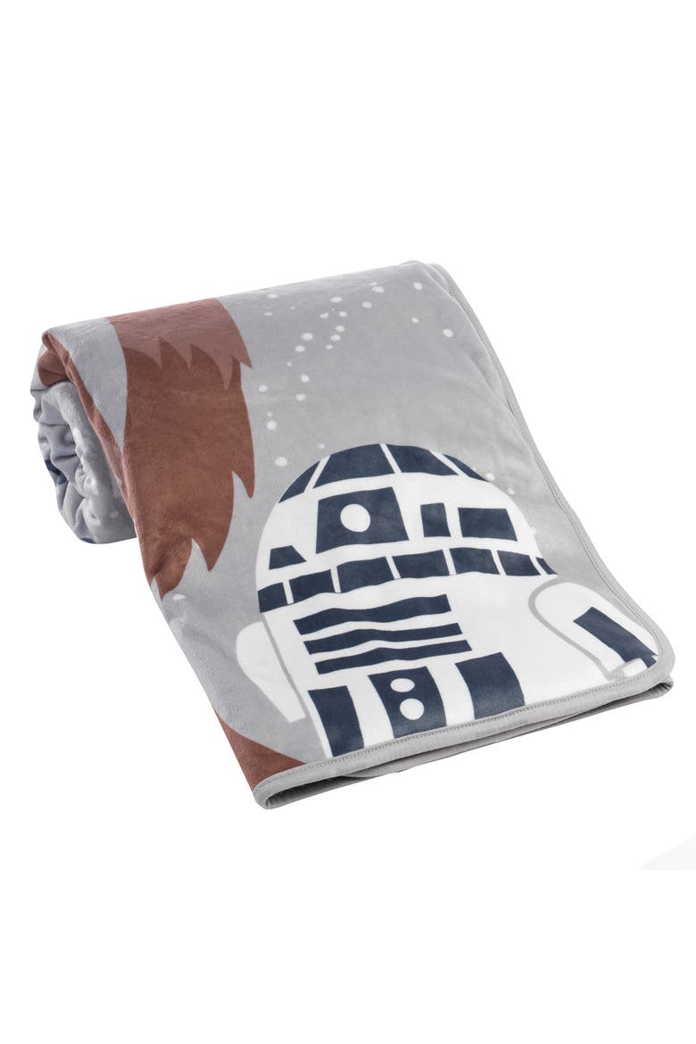 Star Wars Rebels R2D2/C-3PO/Chewbacca Soft Faux Shearling Baby Blanket, Alternate, color, Gray
