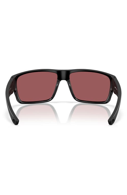 Costa Del Mar 59mm Polarized Square Sunglasses In Matte Black/gold Mirror 580g