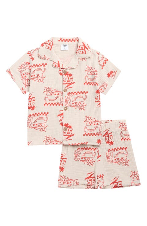 Kids' Disney® Pixar® Cars Gauze Camp Shirt & Shorts Set (Toddler & Little Kid)
