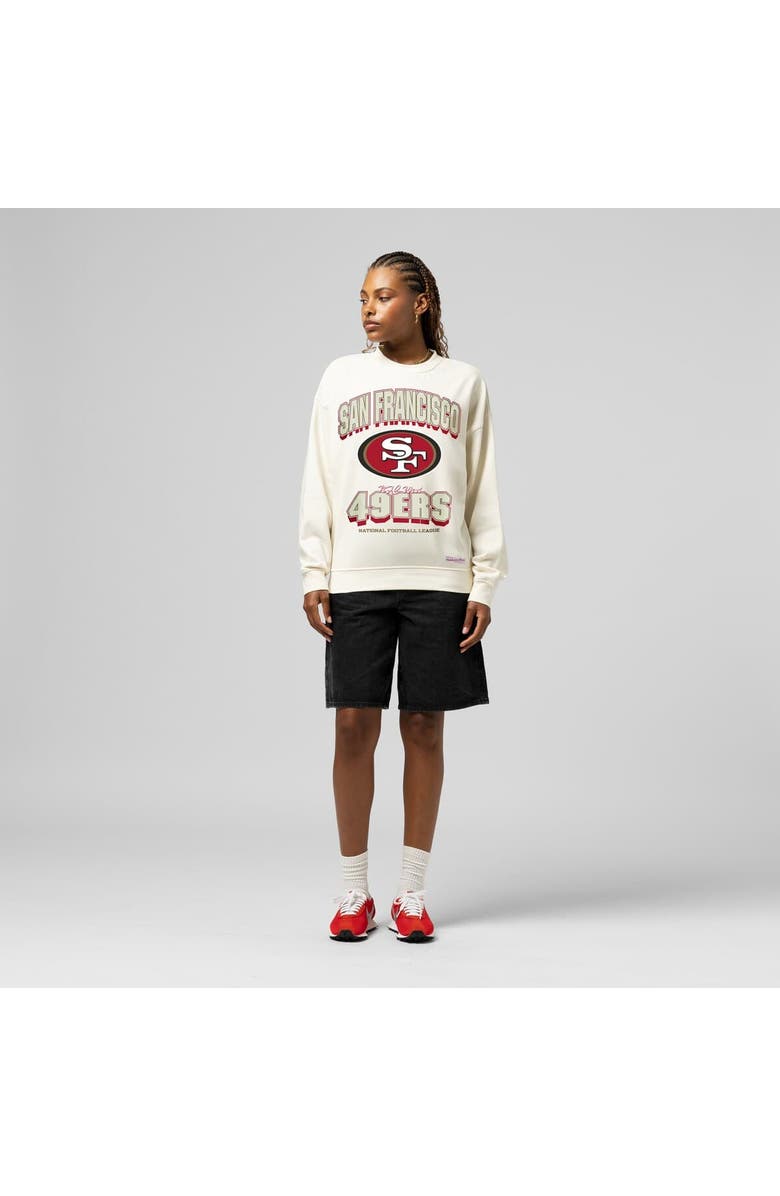 Mitchell & Ness Women's  Mitchell & Ness  Cream San Francisco 49ers Tonal Arch Sweatshirt, Main, color, Cream