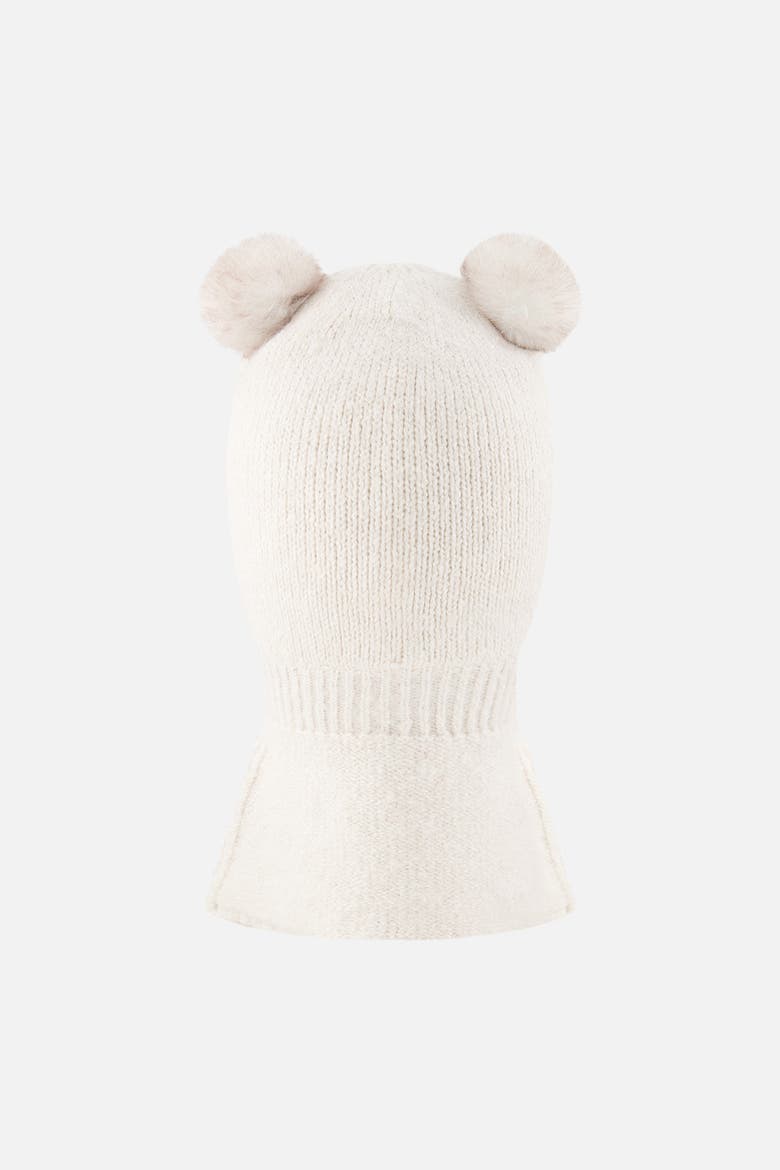 Knit Bear Ears Fleece Lined Balaclava, Alternate, color, Off-White
