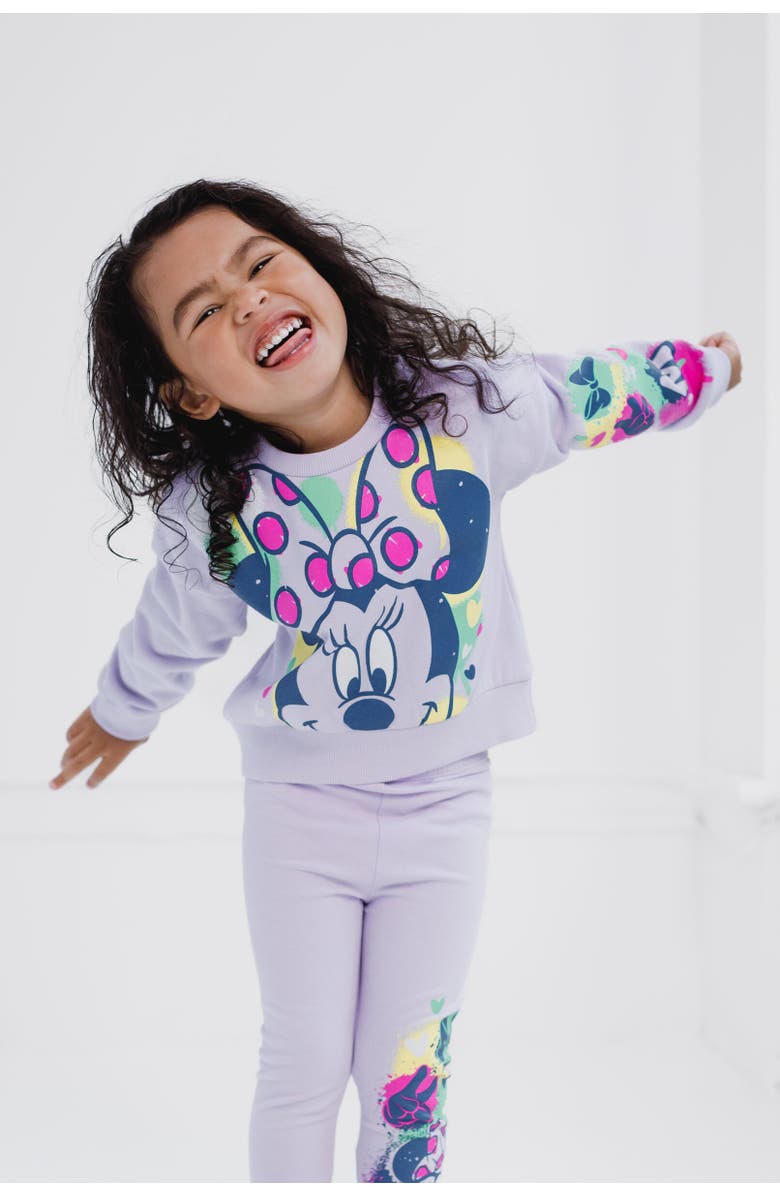 Disney Sweatshirt & Leggings Set, Alternate, color, Minnie Mouse Purple