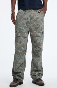 GUESS ORIGINALS Camo Relaxed Fit Cotton Twill Cargo Pants