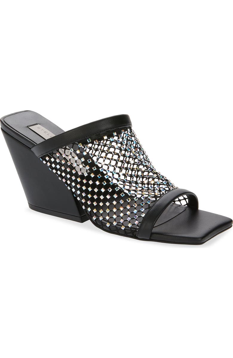 Stella McCartney Crystal Mesh Slide Sandal, Main, color,