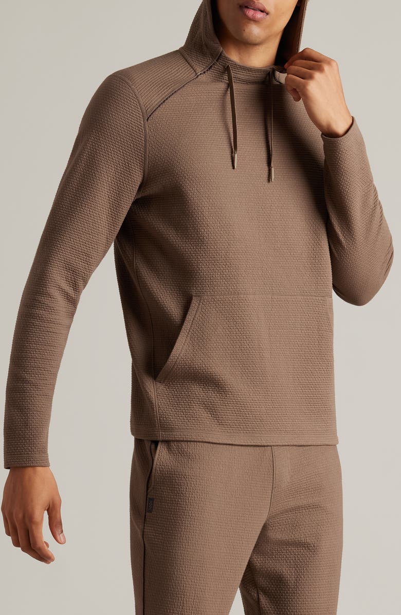 Rhone Tribeca Stretch Hoodie, Main, color, Chocolate Chip