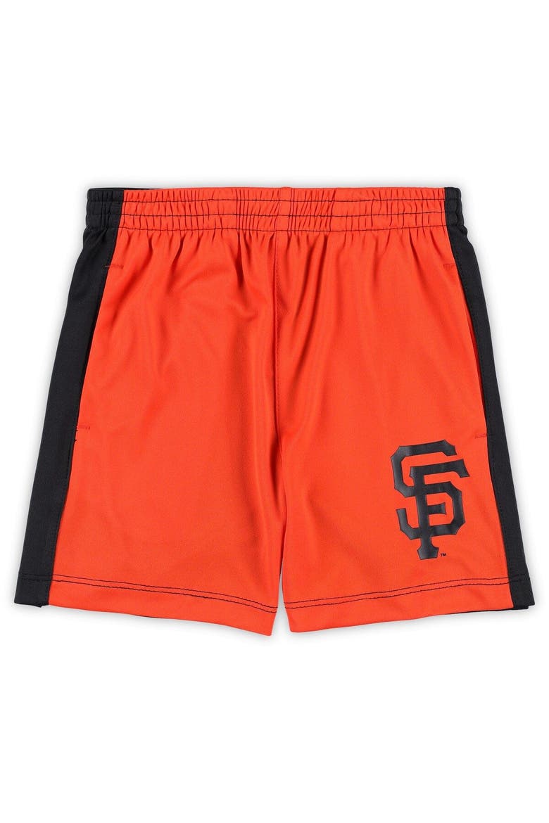 Toddler Brown/Orange San Francisco Giants Stealing Homebase 2.0 T-Shirt & Shorts Set, Alternate, color, Brown
