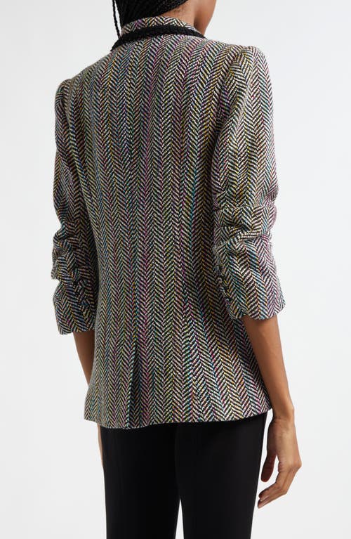 Cinq À Sept Khloe Bouclé Blazer In Black Multi