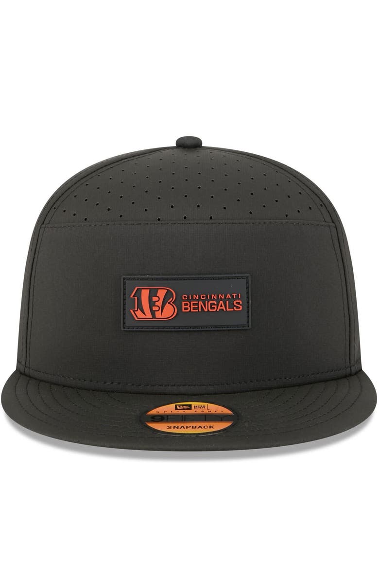 New Era Men's New Era Black Cincinnati Bengals 2025 Sideline  Split Panel 9FIFTY Snapback Hat, Alternate, color, Black