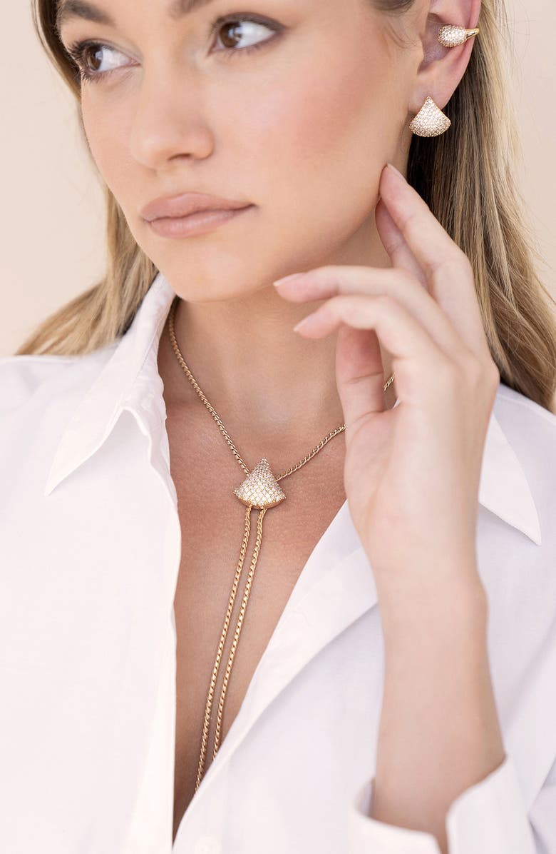 Ettika Pavé Teardrop Bolo Lariat Necklace, Alternate, color, 