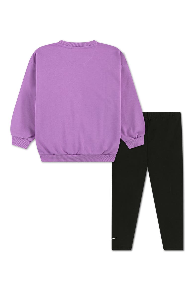 Kids' Nike Lace It Up Sweatshirt & Leggings Set, Alternate, color, BLACK
