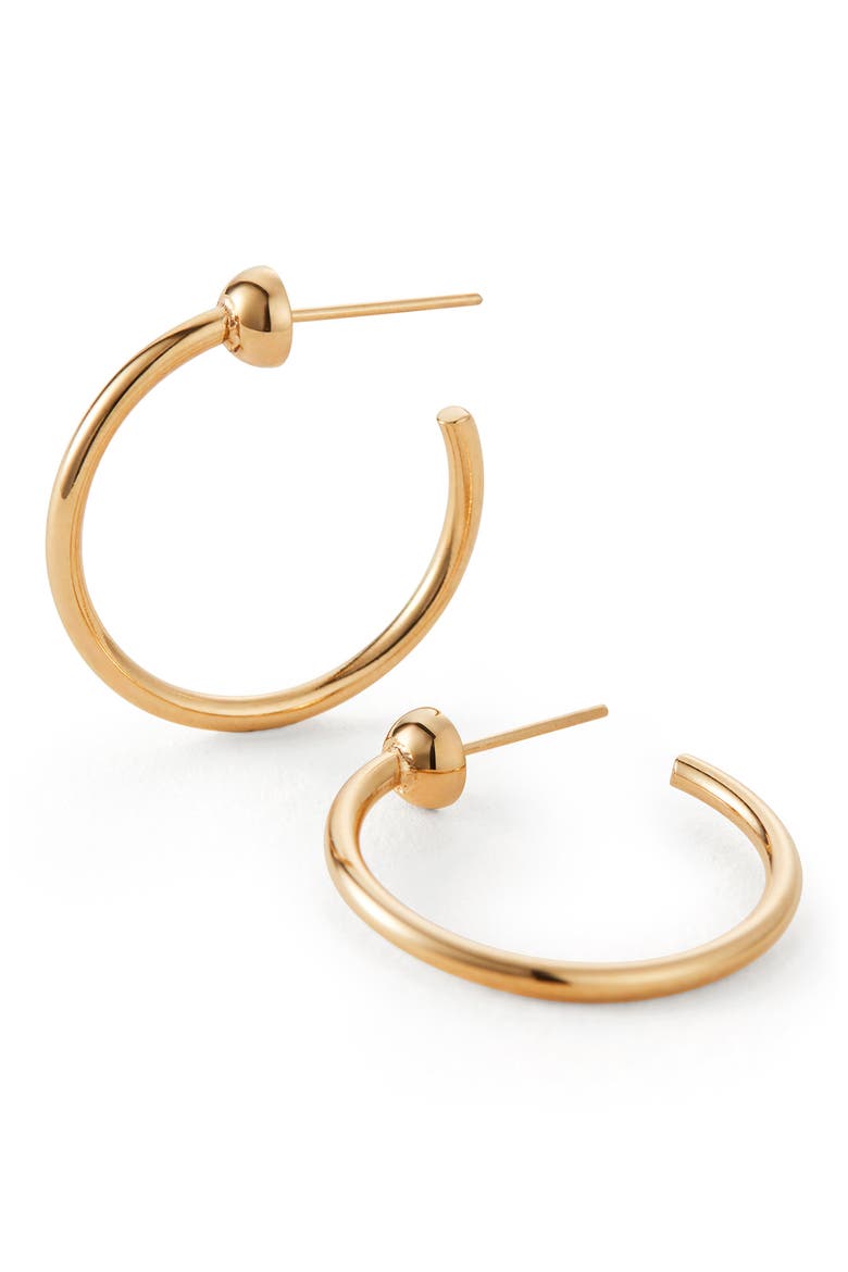 Mini Icon Hoop Earrings, Main, color, HIGH POLISH GOLD