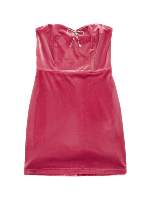 Ella Velour Diamond Bow Dress