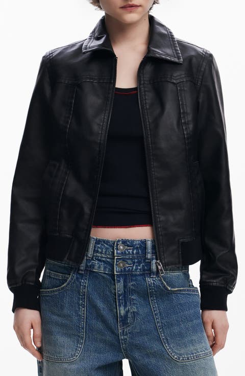 Faux Leather Biker Jacket