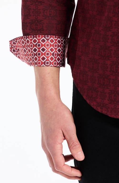 Robert Graham Stellman Long Sleeve Button-up Shirt In Burgundy