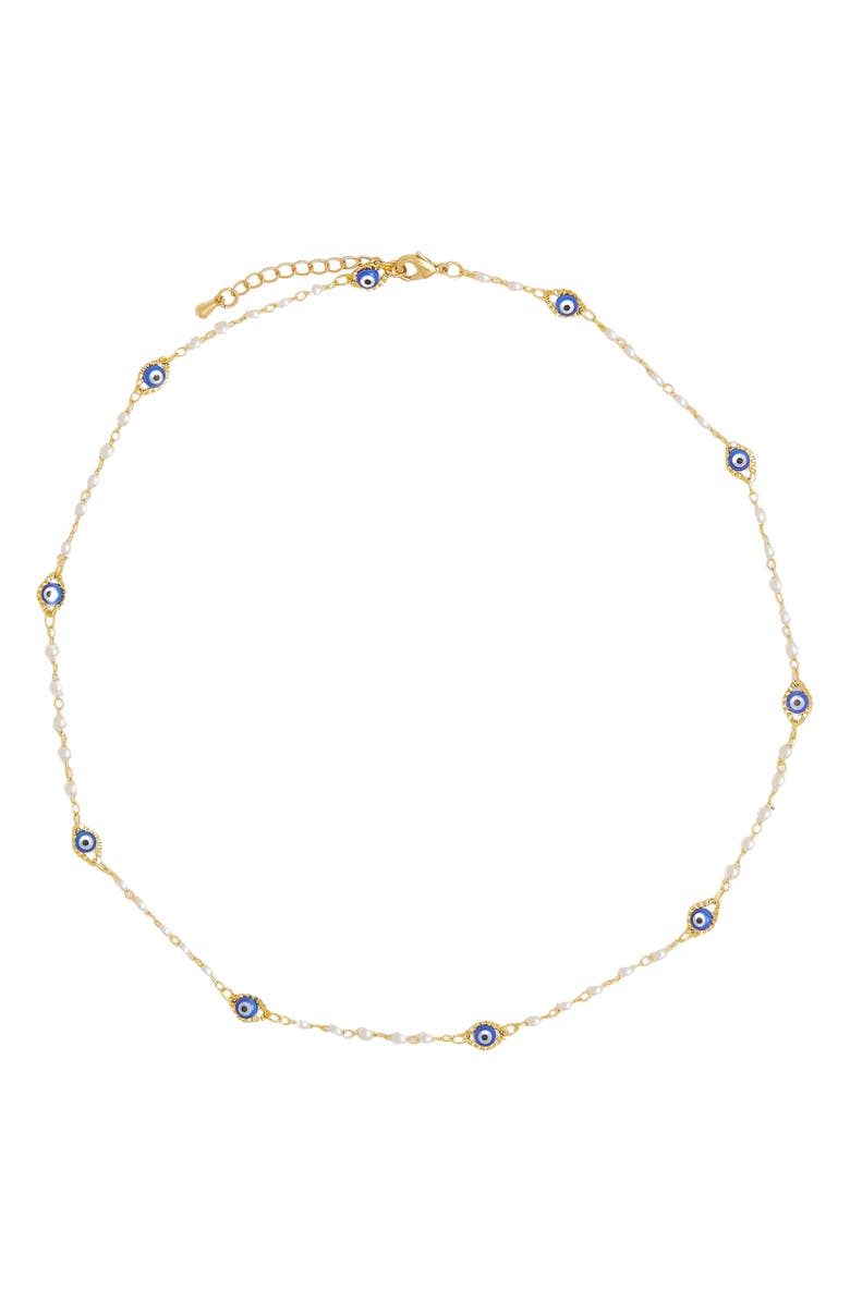 Petit Moments Evil Eye Beaded Necklace, Main, color, 