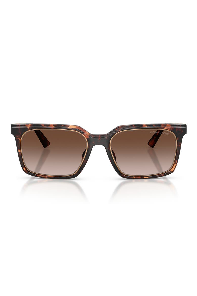 Honolulu 55mm Gradient Square Sunglasses, Main, color, DARK TORTOISE / SMOKE GRADIENT