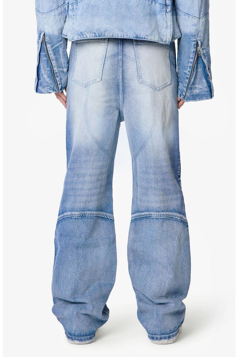Paneled Moto Denim Jeans, Alternate, color, WASHED BLUE