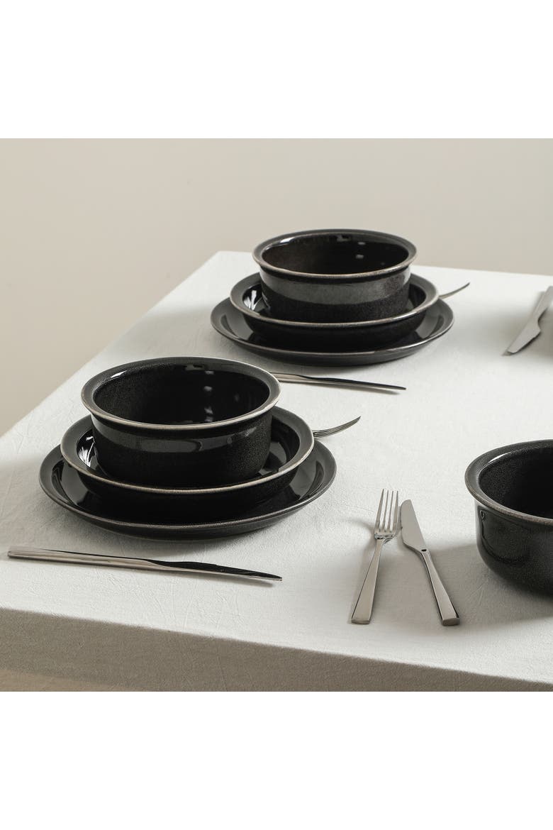 Slate Stoneware 24-Piece Dinnerware Set, Alternate, color, Black
