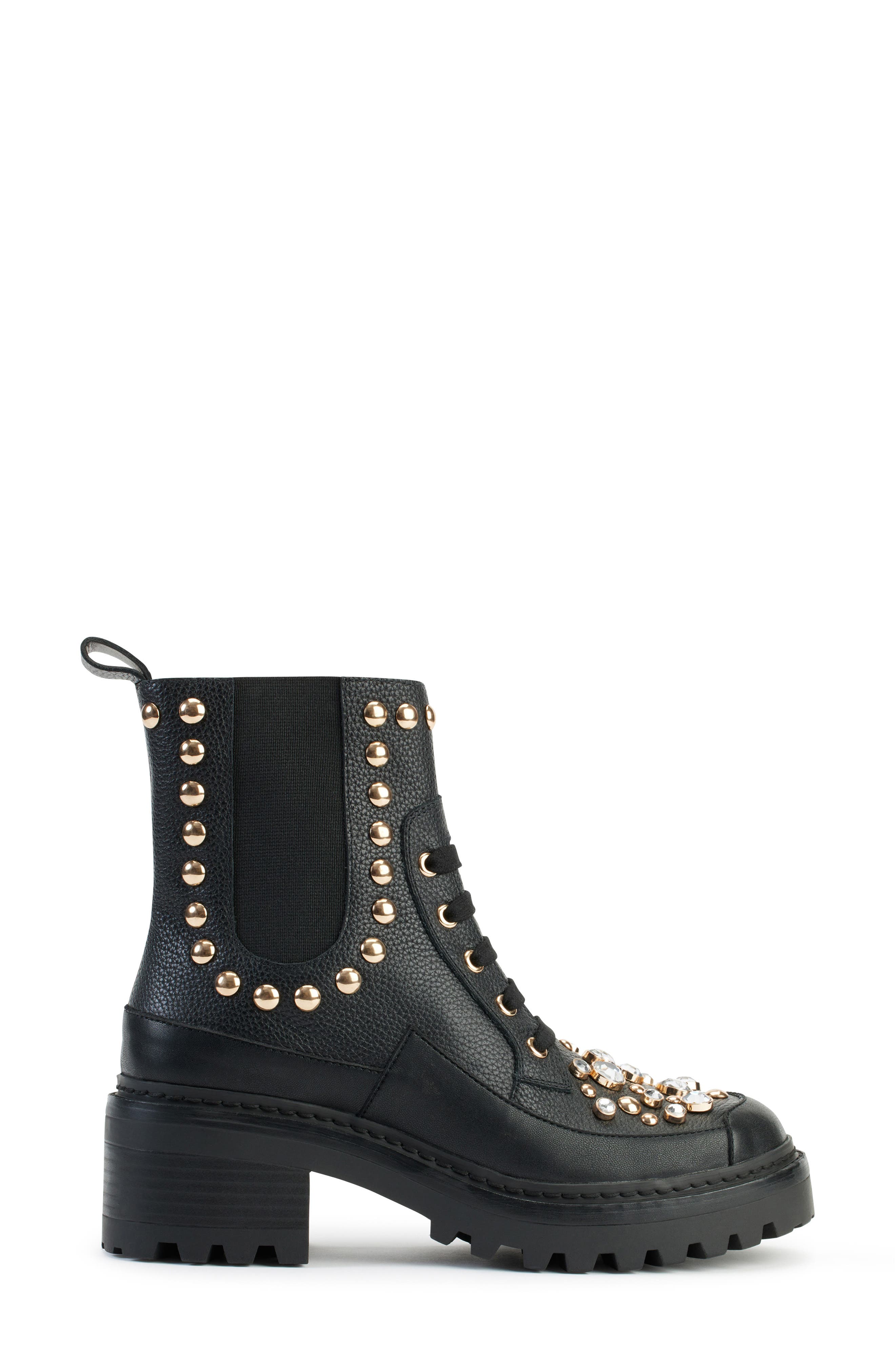 KARL LAGERFELD PARIS Breck Studded Bootie, Alternate, color, 