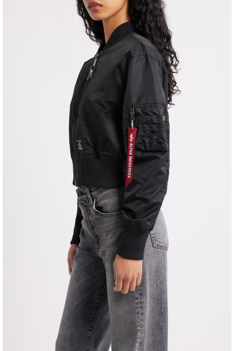 L-2B Gen Crop Flight Jacket, Alternate, color, BLACK