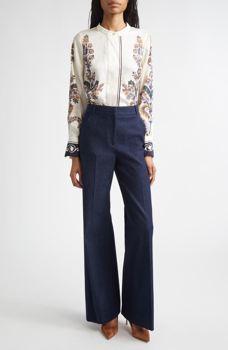 Veronica Beard Hoku Floral Stripe Top, Alternate, color, Ecru Multi