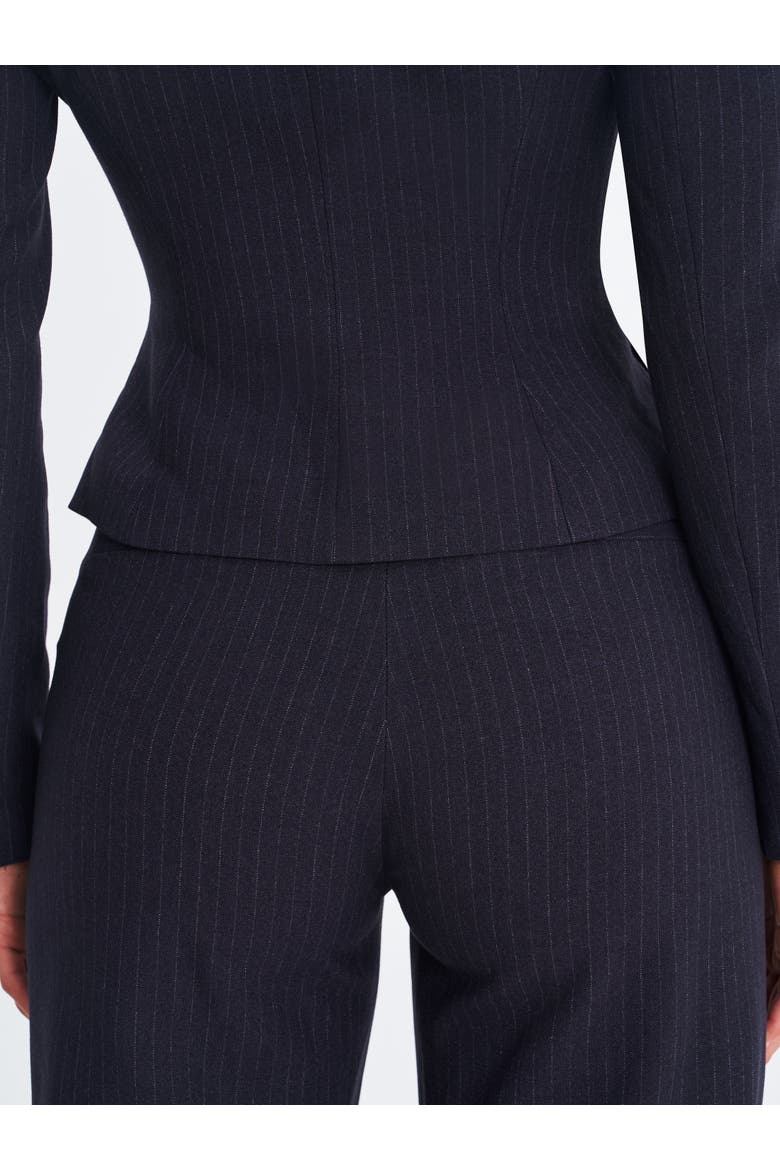 Quinniee Striped High-Waisted Straight Leg Pant, Alternate, color, Navy