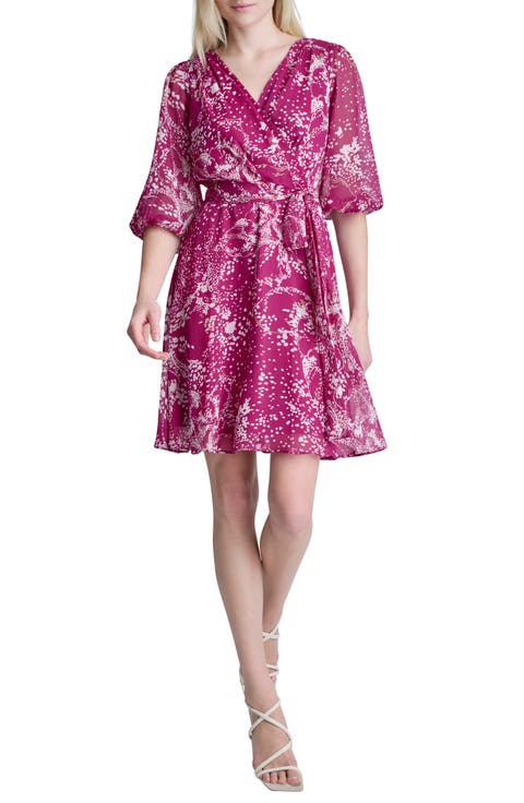 Faux Wrap Chiffon Dress