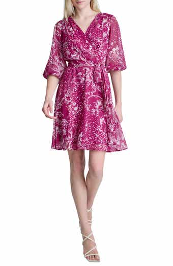 Faux Wrap Chiffon Dress